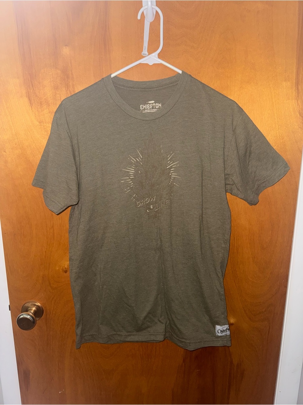 Men's Olive Graphic Crew Neck T-Shirt